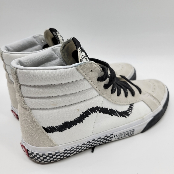 Vans. Unisex SK8-Hi Reissue DIY Black/ True White Skate Shoe - Picture 11 of 12